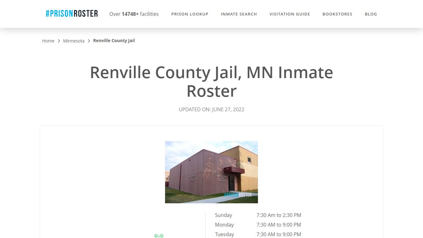 Renville County Jail, MN Inmate Roster