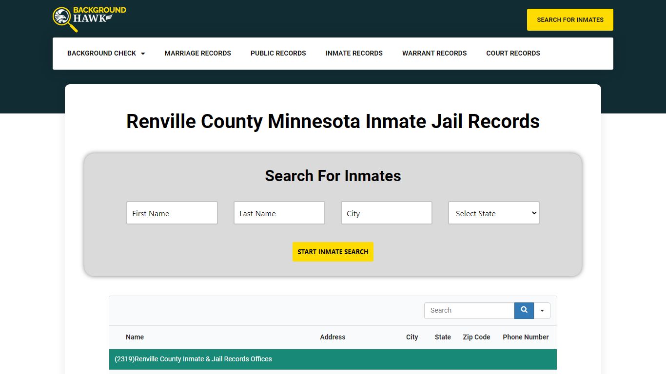 Inmate Jail Records in Renville County , Minnesota