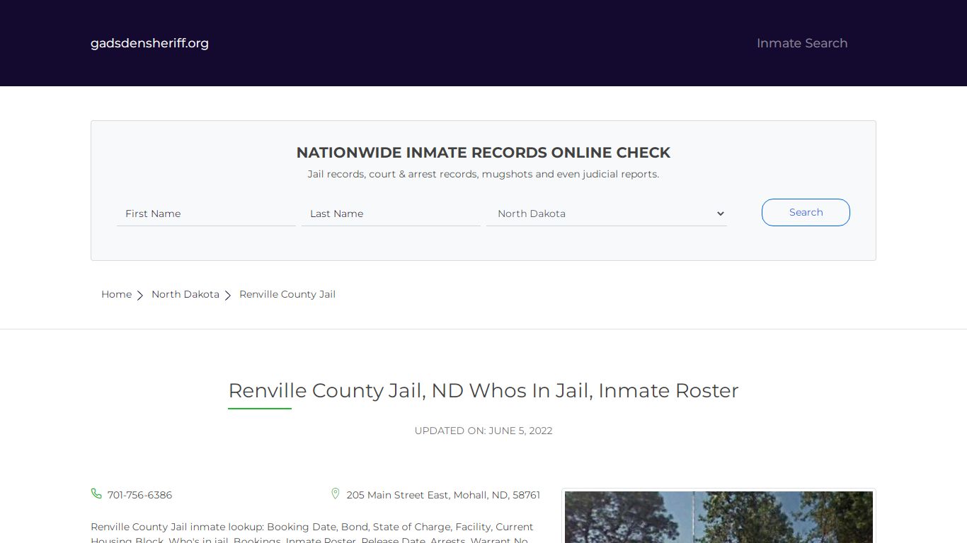 Renville County Jail, ND Inmate Roster, Whos In Jail